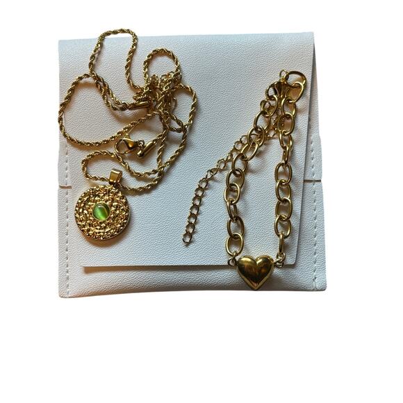 18k Gold Plated Necklace Bundle Slide Jewelry - Picture 1 of 3
